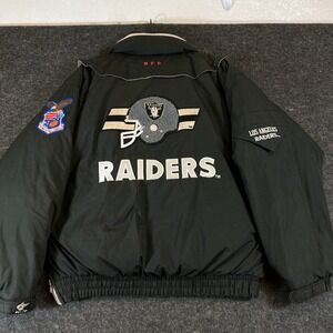Vintage 90s Triple FAT Goose Los Angeles Raiders Puffer Jacket Mens Large Black